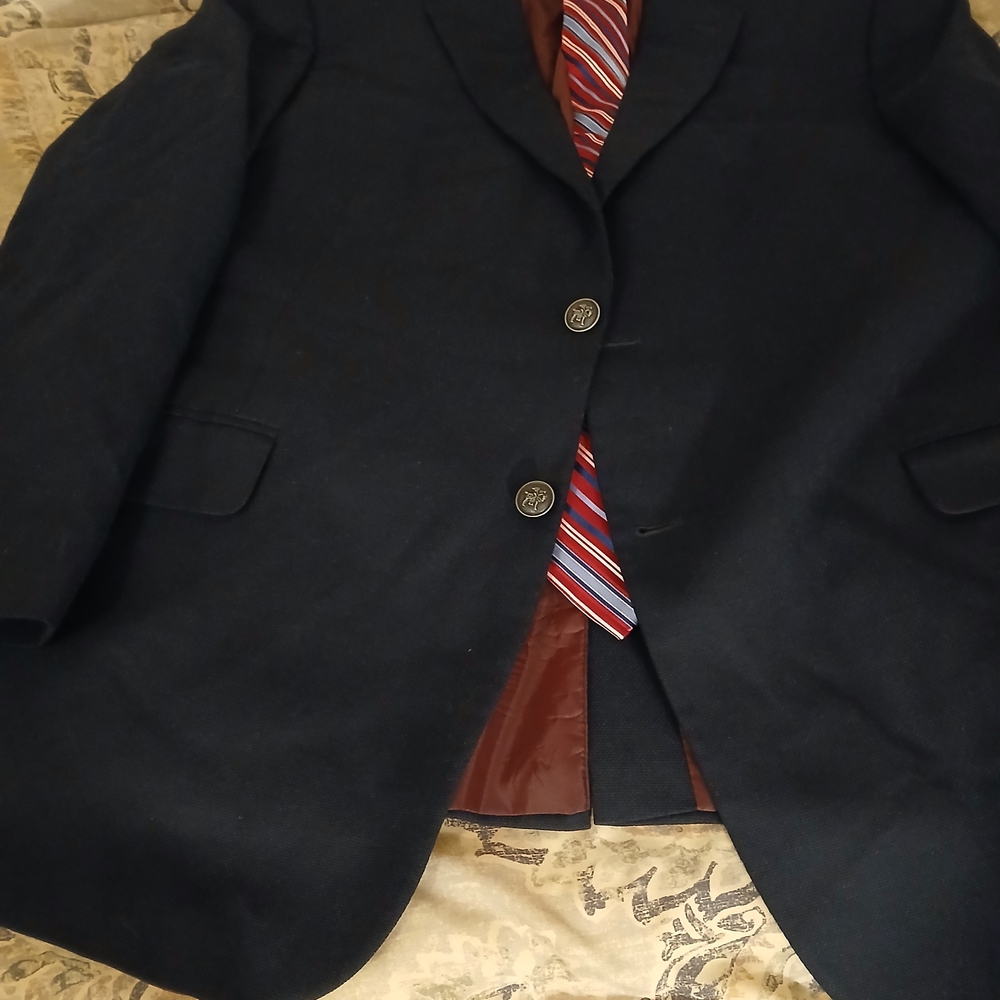 Elegant Black and Blue Suit Jacket.